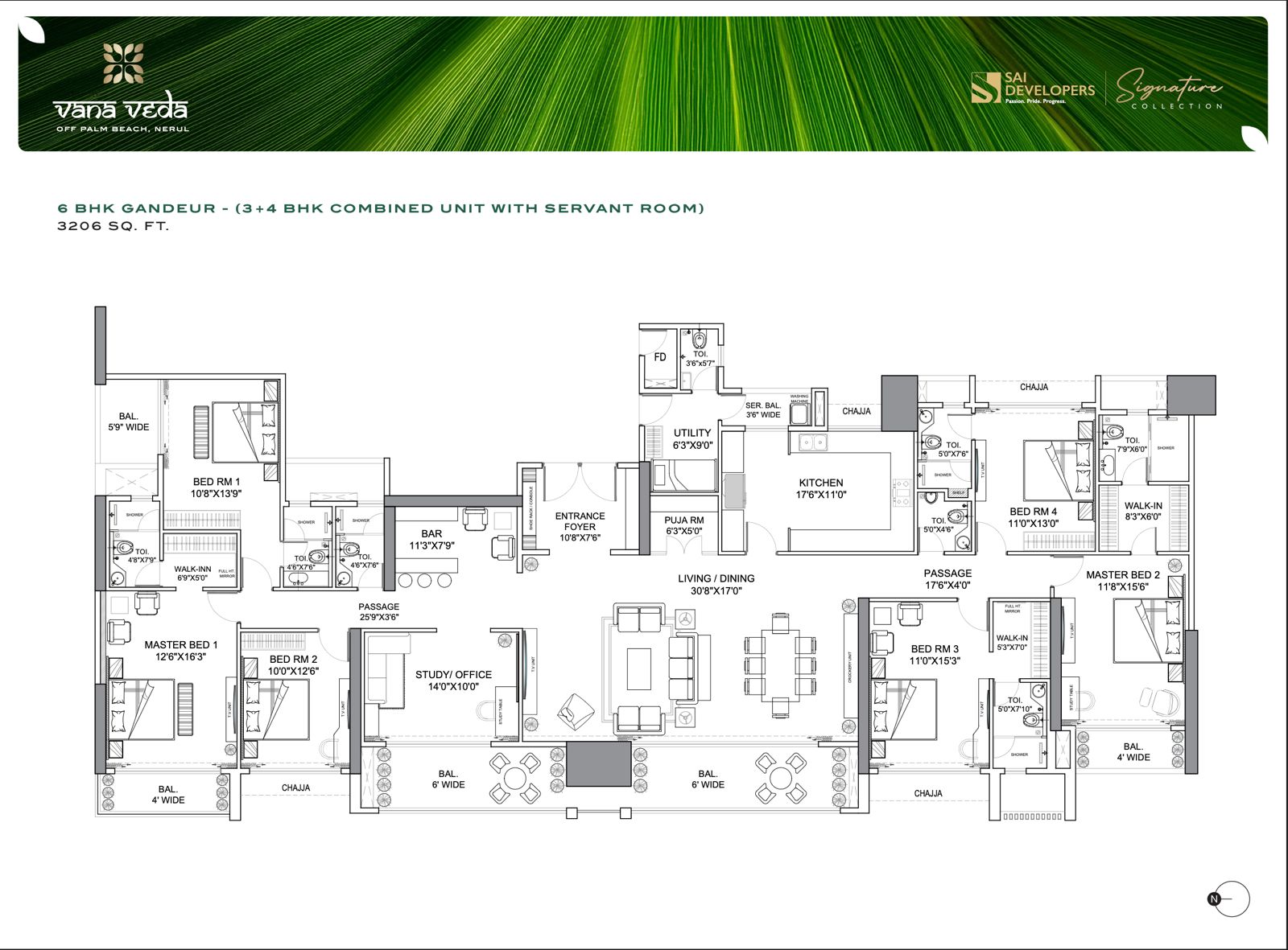6BHK Floor Plan